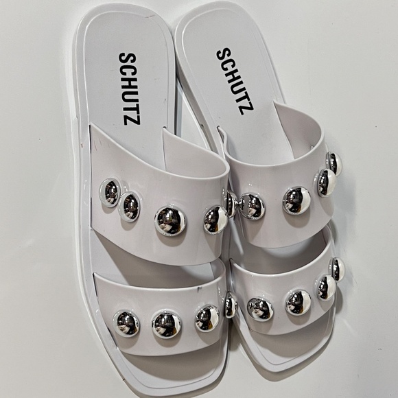 🛍️SCHUTZ  Jelly lizzie slide studded sandals size 8‎ - Picture 9 of 11